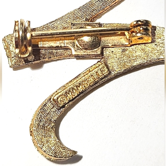 MAMSELLE INITIAL "N" VINTAGE BROOCH GOLDTONE - Picture 4 of 6